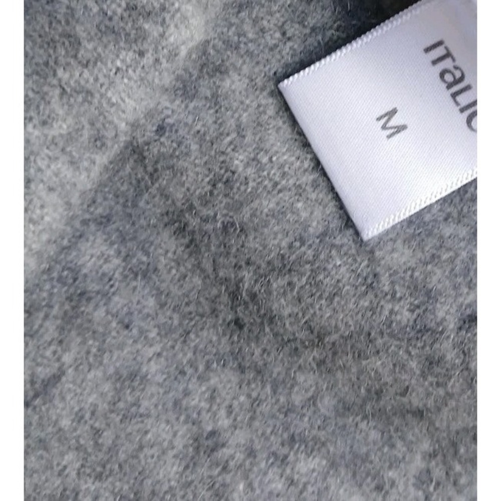 Made For Italic Sweater Medium Hoodie 100 Cashmere Italian Lagenlook Grey Luxe - Picture 9 of 12